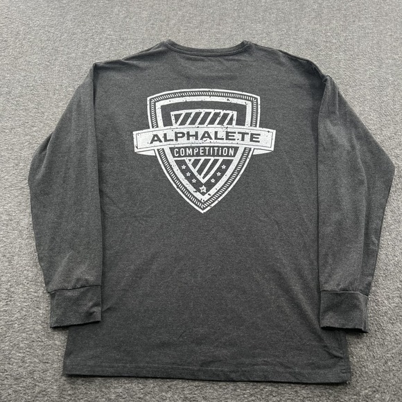 Alphalete T Shirt Mens M Performance Fit LS Gray Crossfit Gym Running Lifting - Picture 2 of 9